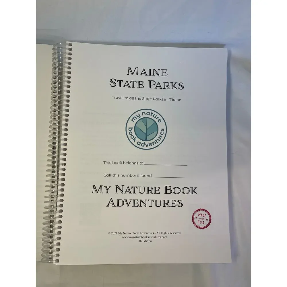 Maine State Parks-Travel Adventure Challenge Bucket List Book